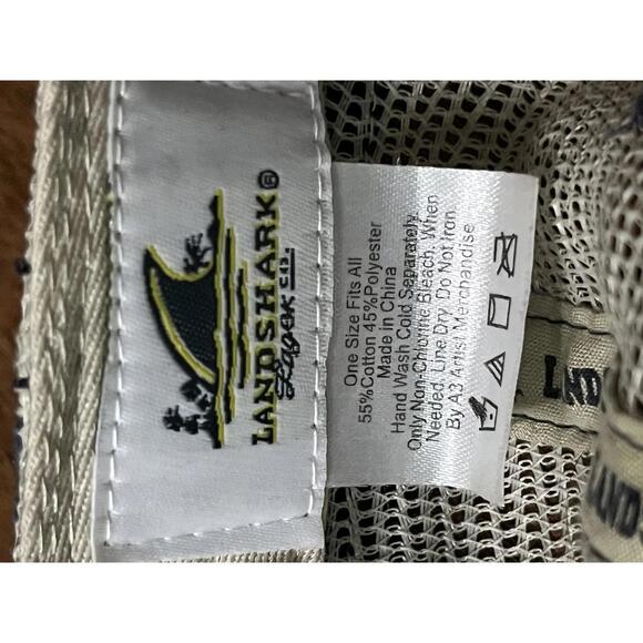 LandShark Lager Trucker Hat Navy Mesh Distressed Fins Up Adjustable OSFA - Picture 2 of 7